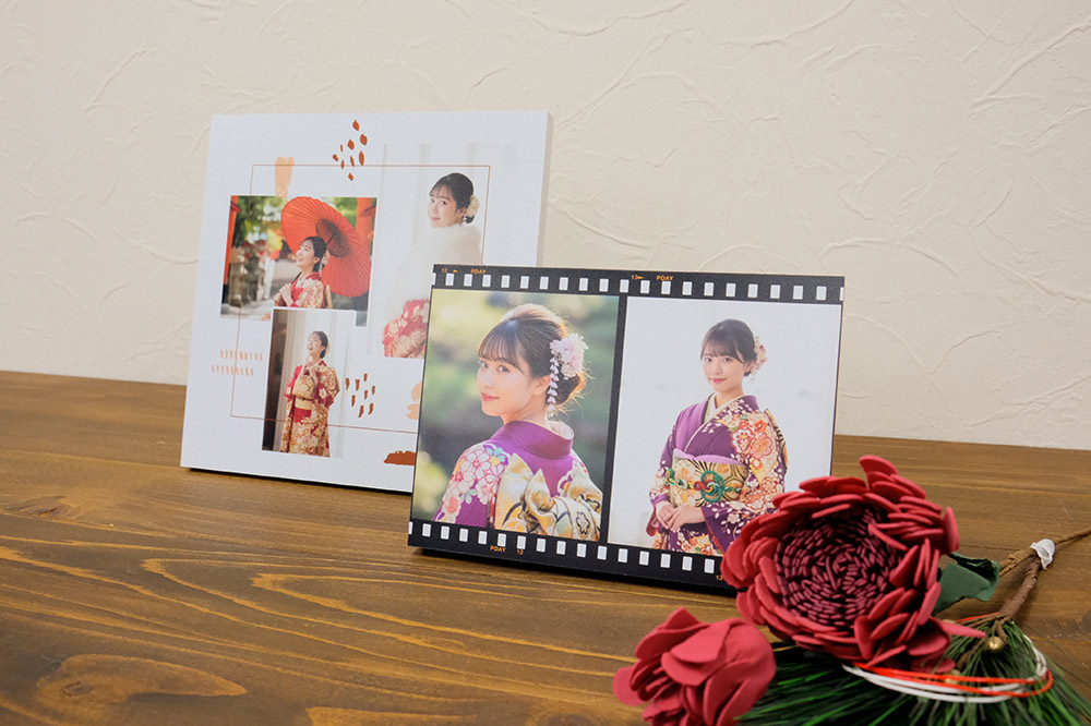 成人式の写真を写真店品質のデコールに